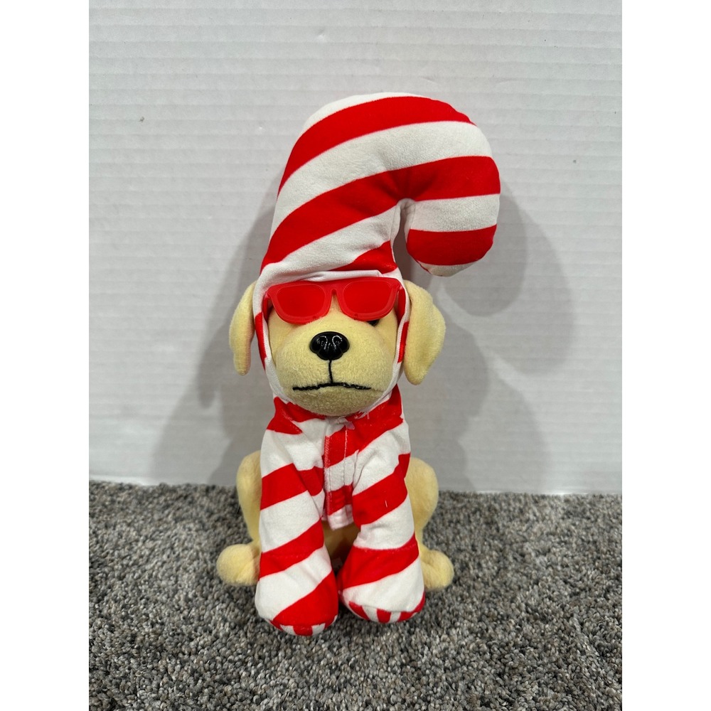 Plush Raising Cane's Unisex Yellow Excellent Candy Cane Holiday Dog One Size
